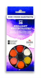 Brilantné akvarelové farby 36ks - okrúhly obal