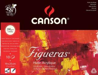 CANSON FIGUERAS skicár 290g/m2 19x25cm 10 listov, lepený