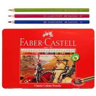 Faber-Castell - Farebné pastelky v plechovej krabičke, 36 ks