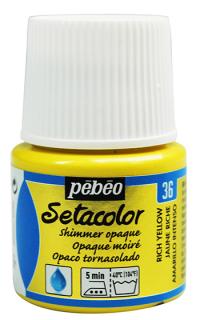 Farby na textil Pebeo Setacolor Opaque - 36 Shimmer rich yellow, 45 ml