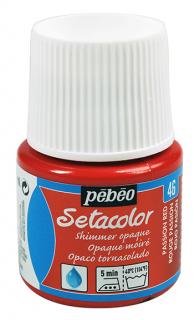 Farby na textil Pebeo Setacolor Opaque - 46 Shimmer passion red, 45 ml