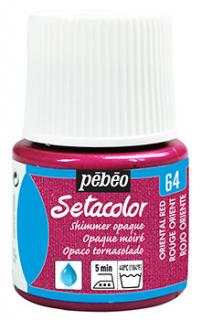 Farby na textil Pebeo Setacolor Opaque - 64 Shimmer oriental red, 45 ml