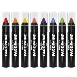Farby na tvár a telo Paint Glow v tyčinke, 3,5g (16 rôznych odtieňov)