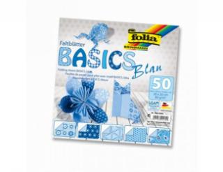 Farebný papier na origami - modrý, 10x10cm 50ks