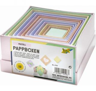 Kartónové krabičky - pastelové, 12ks