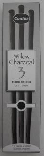 Prírodný uhlík Coates Willow, 7-9 mm, 3 ks