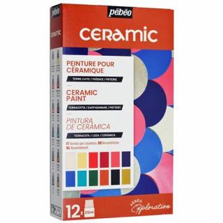 Sada 12x20ml farieb Pebeo Ceramic Explorer na keramiku