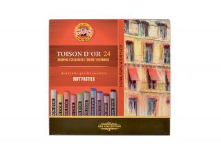 Sada 24 umeleckých suchých pastelov TOISON D´OR - okrúhle