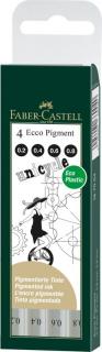 Sada 4 pier Ecco Pigment Faber-Castell,0.2 - 0.4 - 0.6 - 0.8 mm