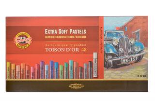 Sada 48 umeleckých extra suchých pastelov TOISON D´OR - okrúhle