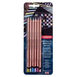 Sada 6 metalických farebných ceruziek DERWENT