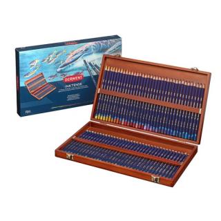 Sada 72 farebných akvarelových ceruziek INKTENSE DERWENT, drevený box (Inktense Pencils 72 Wooden Box)