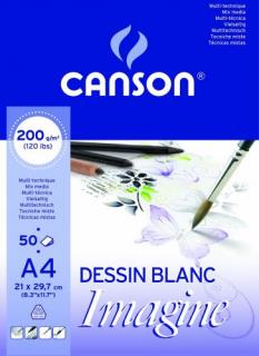 Skicár A3 CANSON Imagine, lepená väzba, 200g/m2, 50 listov