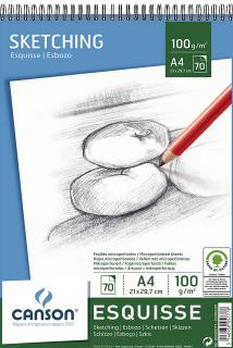 Skicár A3 CANSON Sketching, krúžková väzba, 100g/m2, 50 listov