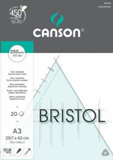 Skicár A4 Bristol Illustration CANSON, lepená väzba, 250g/m2, 20 listov