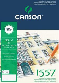 Skicár A4 CANSON 1557® na skicovanie, lepená väzba, 180g/m2, 30 listov