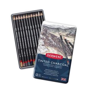 Uhlíkové ceruzky DERWENT Tinted, 12 ks