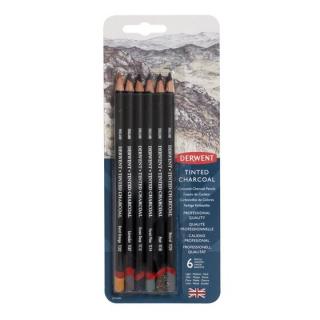 Uhlíkové ceruzky DERWENT Tinted, 6 ks
