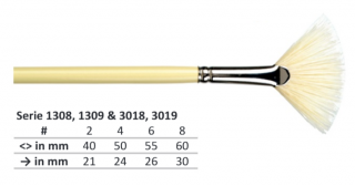 Vejárovité štetce KOLIBRI séria 3019