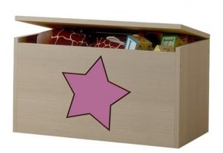 Box truhlica na hračky hviezda ružová (kolekcia žirafka)