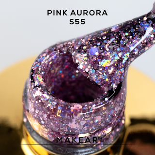 Gél lak MAKEAR S55 Pink Aurora