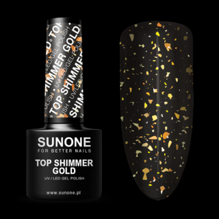 Záverečný gél lak SUNONE Top Shimmer Gold 5ml