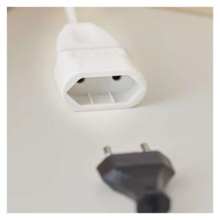 Double-core floating lead 3 m / 1 socket / white / PVC / 0.75 mm2