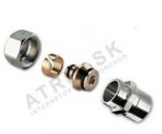 Fittings with nipple - male thread, 3/4  M x 16 x 2, ALU