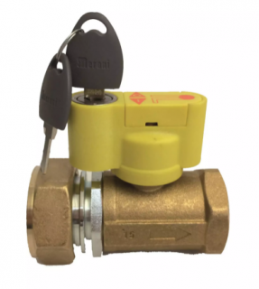 Gas ball valve G2S - with integrated pressure plug and lock - 1 ; corner in axis  IVAR.G2S-RR