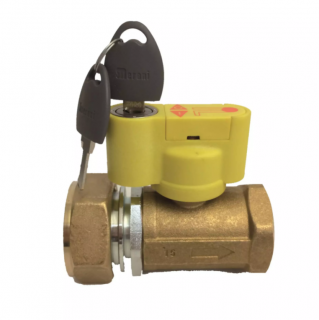 Gas ball valve G2S - with integrated pressure plug and lock - 1 ; straight  IVAR.G2S