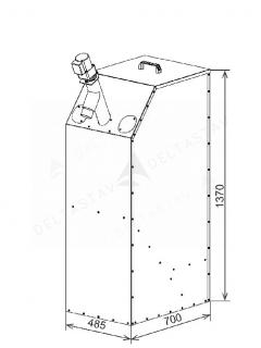 Kompaktná nádrž na pelety AZPD Typ: Kompaktná nádrž na pelety AZPD 400 L
