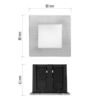 LED orientačné vstavané svietidlo AMAL 80×80, 1,5W teplá b.,IP65