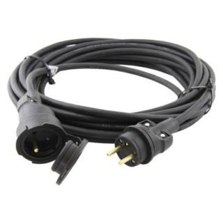 Outdoor extension cable 20 m / 1 socket / black / rubber / 230 V / 1.5 mm2