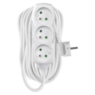 Predlžovací kábel – 3 zásuvky, 10m, 3× 1,5mm2, biely