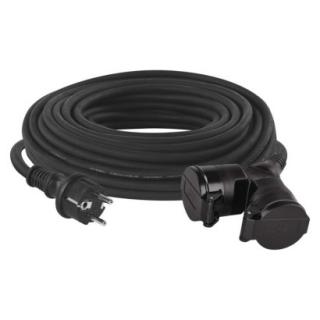 Predlžovací kábel gumový – 2 zásuvky, 25m, 3× 1,5mm2, IP44