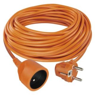 Predlžovací kábel – spojka, 20m, 3× 1,5mm, oranžový