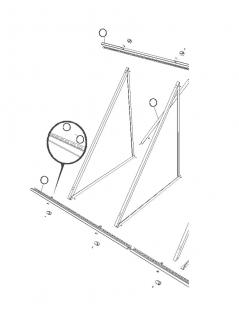 Roof fixing module for vertical frame collectors IVAR.SOLAR - straight; for 1 additional collector  IVAR.IVS RS