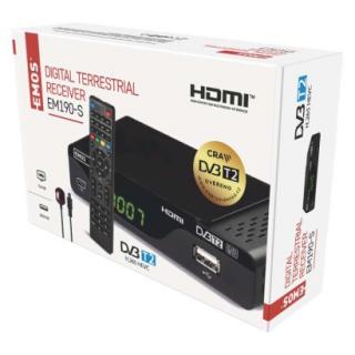 Set-top box EMOS EM190-S HD HEVC H265 (DVB-T2)