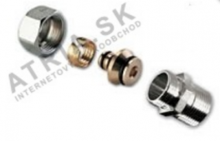 Zverné šróbenie so vsuvkou - vonkajší závit, 1/2" M x 20 x 2, ALU  IVAR.RR 4608 N SET