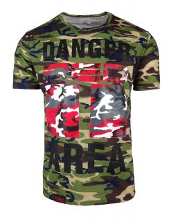 Tričko - Danger Red Area Green Camo