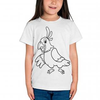 Vyfarbovacie tričko detské - Papagáj