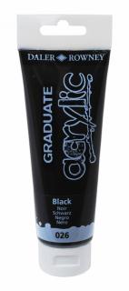 Akrylová farba D&R Graduate - Black 026 - 120 ml