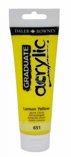 Akrylová farba D&R Graduate - Lemon Yellow 651 - 120 ml