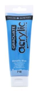 Akrylová farba D&R Graduate - Metallic Blue 718 - 120 ml