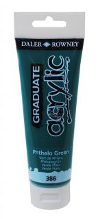 Akrylová farba D&R Graduate - Phthalo Green 386 - 120 ml