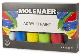 Akrylové farby Creall Molenaer - sada - 6 x 75 ml