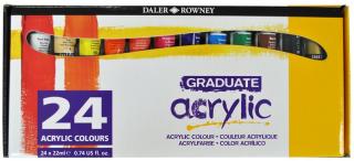 Akrylové farby D&R GRADUATE - sada - 24 x 22 ml