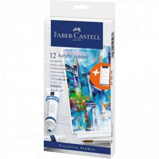 Akrylové farby FABER CASTELL - sada - 12 farieb