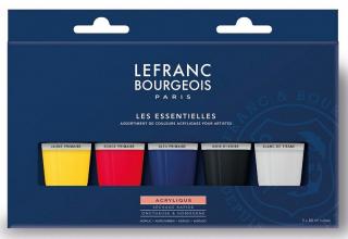 Akrylové farby LEFRANC BOURGEOIS Les Essentielles - sada 5 x 80 ml