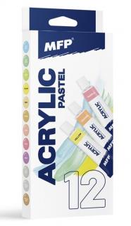 Akrylové farby MFP ACRYLIC PASTEL - sada 12 farieb x 12 ml